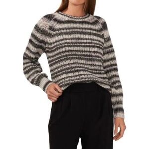 Halogen Metallic Black, Gray, & Silver Stipe Long Sleeve Sweater NWOT Size XL